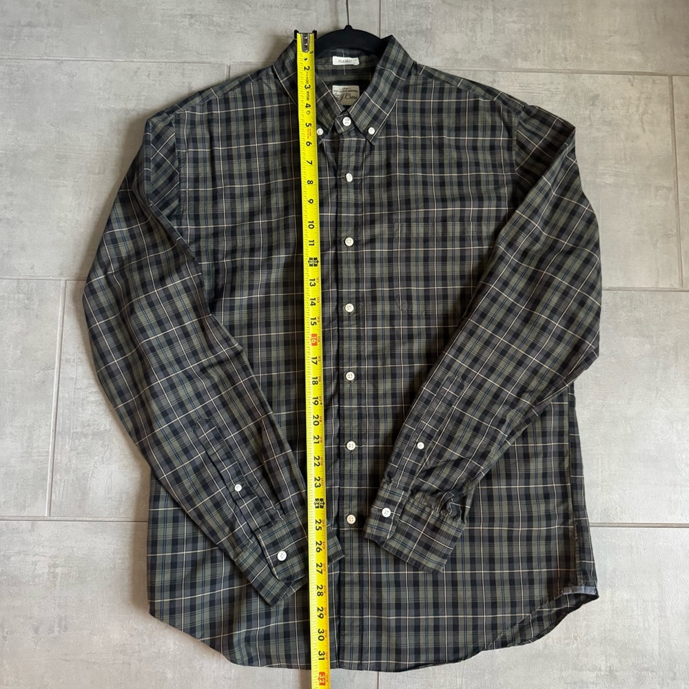 J.Crew Classic Fit Green/Black Plaid Button Down Shirt Men’s Large - Picture 4 of 4